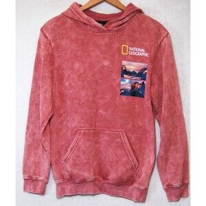 National Geographic Sweatshirt Hoodie Adult Sz Small Pink Graphic Tie Dye Chile